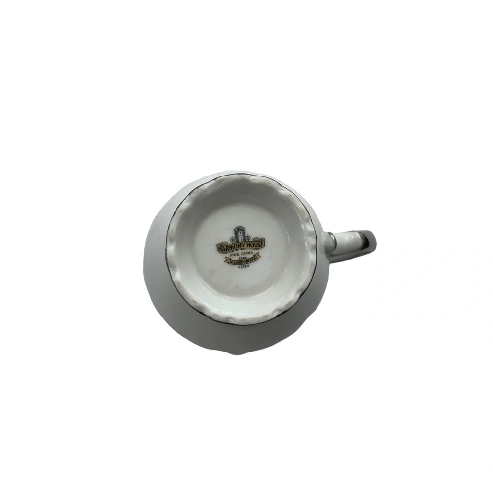 Vintage 1963 Silver Sonata By HARMONY HOUSE FINE CHINA White Silver 8 oz Creamer